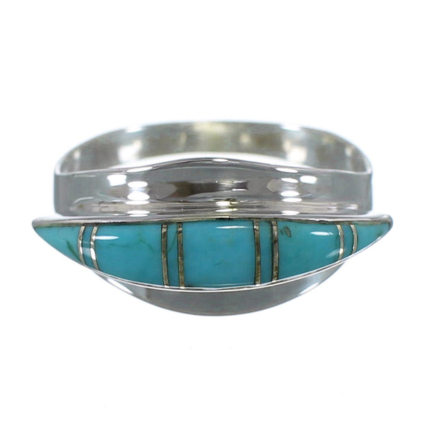 Southwestern Silver Turquoise Ring Size 5-3/4 QX86384